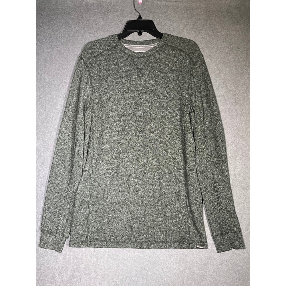 Eddie Bauer Sweatshirt Mens Medium Green/Gray Heather Crew Neck Long Sleeve